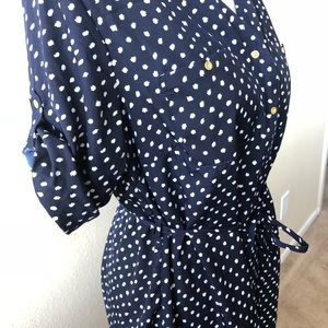 Oh Mamma blue polka dot maternity shirt